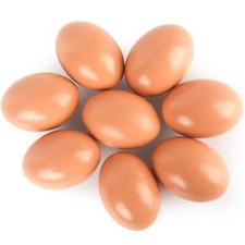 8 huevos de Pascua falsos de madera, huevos de imitaci n de pollo