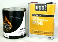 Ebony Black Basecoat Paint GM WA8555 HIGH TECK HFP250 & Medum Urethane Reducer