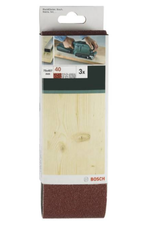 BOSCH - 3 NASTRI PER LEVIGATRICI A NASTRO - 75x533 G80
