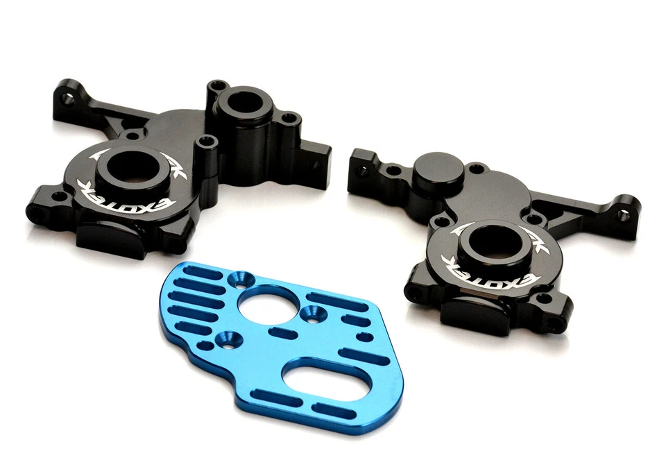 Caja de cambios de aluminio Exotek Associated DR10M de 3 engranajes con placa de motor 2123 Foto 2 de 2