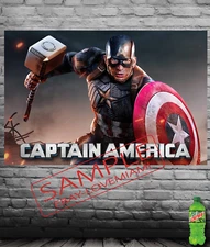 NEW For Captain America Fans Art Poster Banner Pro USA American Super hero