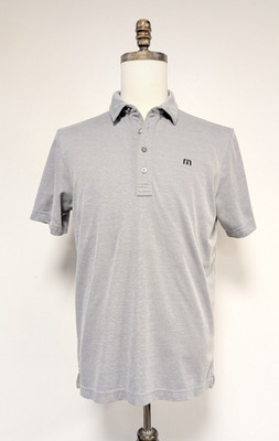 Travis Mathew 4-Button Short Sleeve Gray Polo, Medium, Style# 1MW560