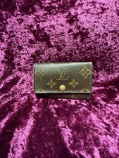 Vintage Louis Vuitton Classic Monogram Case 5 Key Holder Hooks Keychain Wallet