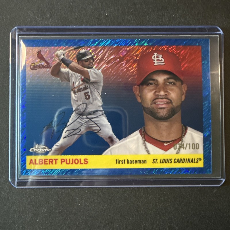 2025 Topps Chrome Platinum Albert Pujols Blue Shimmer /100