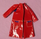 Vintage Barbie Clothes - MOD Era Barbie 1691 Fashion Shiner Red Vinyl Coat