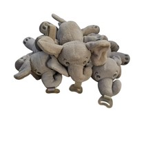 Philips Avent Soothie Snuggle Pacifier Holder Gray Elephant Plush Lovey Toy X3