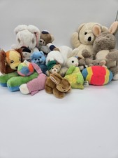 Lot of 17 Vintage Stuffed Animals Dakin Playskool SWIB Bunny Baseball Disney Lad