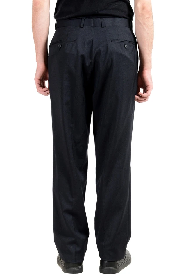 Pantalones de vestir ajustados a rayas negras de lana Alfani para hombre talla 36R Foto 3 de 4