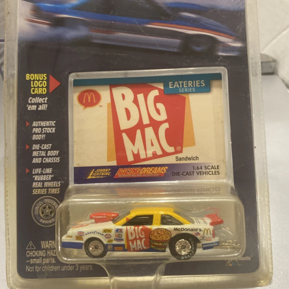 McDonalds Big Mac 1999 coche fundido a presión escala 1:64 y tarjeta nuevo en caja A11 Foto 2 de 4