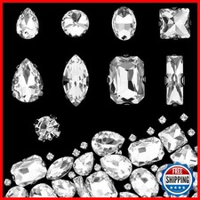 JJUNW 240 PCS Sew On Rhinestones Mixed Shapes Glass Rhinestones Sew On Crystal
