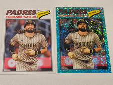 Fernando Tatis Jr. '26 Heritage Lot (2)- Aqua Sparkle & Base #322- Padres