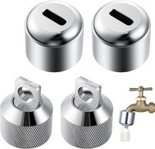 2 Pack Heavy Duty Brass Faucet Locks for Garden Hose Bibs - Prevent Water Theft