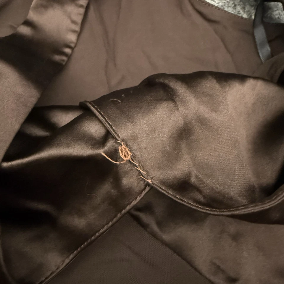 Vestido Bebe Mujer Mediano Marrón Seda Halter Midi Hada Y2K Evento Boda Baile EE. UU. Foto 4 de 4