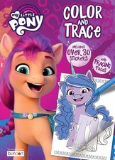 My Little Pony 48 Page Color and Trace Coloring Book with Stickers - GOOD