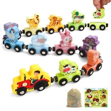 Montessori Magnetic Animal Train Set - 11 Pieces Educational STEM Toy for Toddle