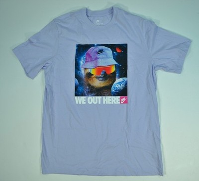 We Out Here Nike Shirt Sloth Sunglasses Bucket Hat Lavender Large Graphic Shirt