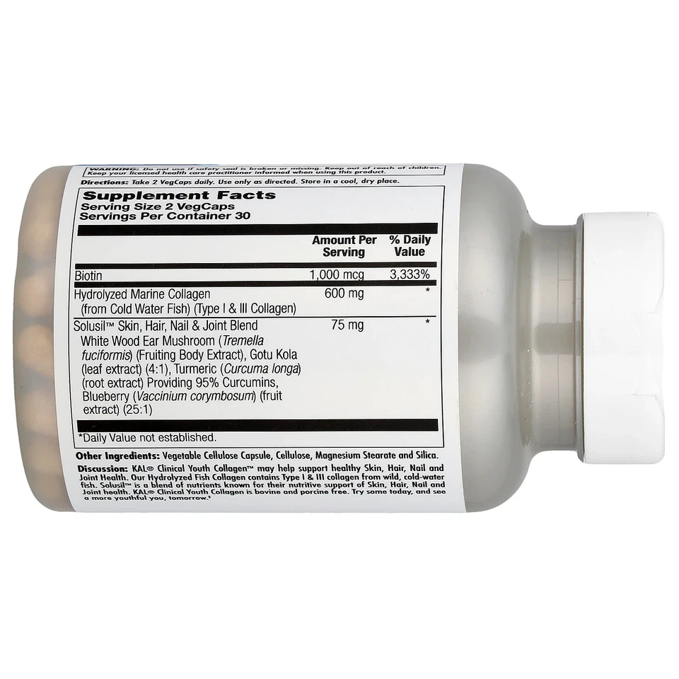 Clinical Youth Collagen™, 60 cápsulas vegetales Foto 2 de 3