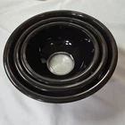 Pyrex Nesting Bowls 326-4L, 325-2.5L, 323-1.5L Set of 3 Black with Clear Bottoms