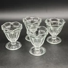 Anchor Hocking Tulip Sundae Ice Cream Clear Footed Dessert Dishes SET of 4
