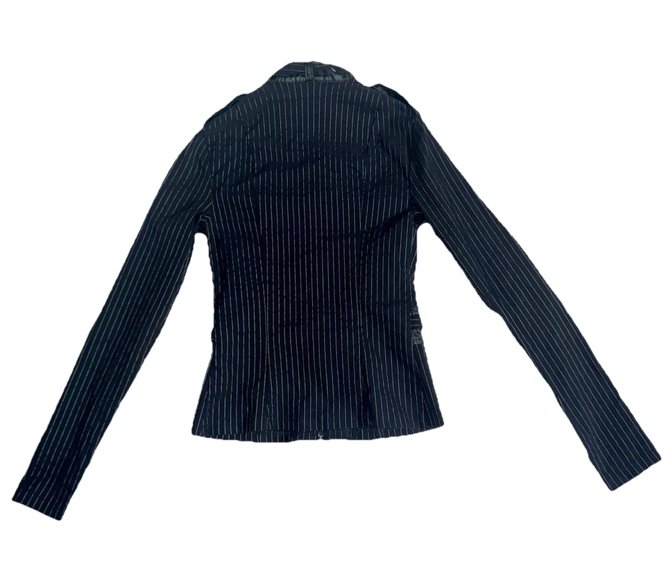 Lip Service Gangsta Prangsta 2005 女式细条纹夹克,尺寸 M — 第 2/4 张图片