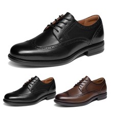 Men's Brogue Wingtip Oxfords Leather Dress Shoes Lightweight Lace Formal Shoes