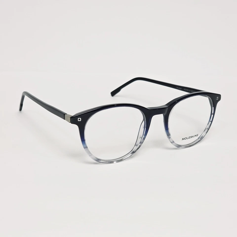 Gafas redondas ultraligeras unisex Moleskine MO1190 en cristal azul fundido | 49 mm Foto 3 de 4