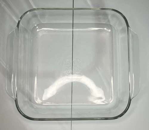 Vintage Pyrex 2 Qt Square Clear Glass Baking Dish 8x8 Made In USA Microwave Safe
