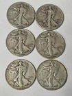 1942 Walking Liberty Half Dollar, 90% Silver x 6