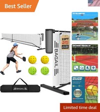 Portable Pickleball Net Set, 22 FT Regulation Size Pickle Ball Net with Ball ...