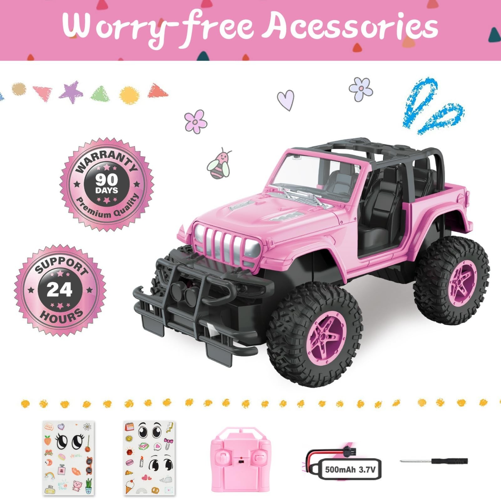 NQD Remote Control Car, Rechargeable RC Racing Cars with Stickers 1:16 Scale,...