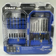 Kobalt XTR Impact Drill + ScrewDriver Bit Set -  40 - Piece