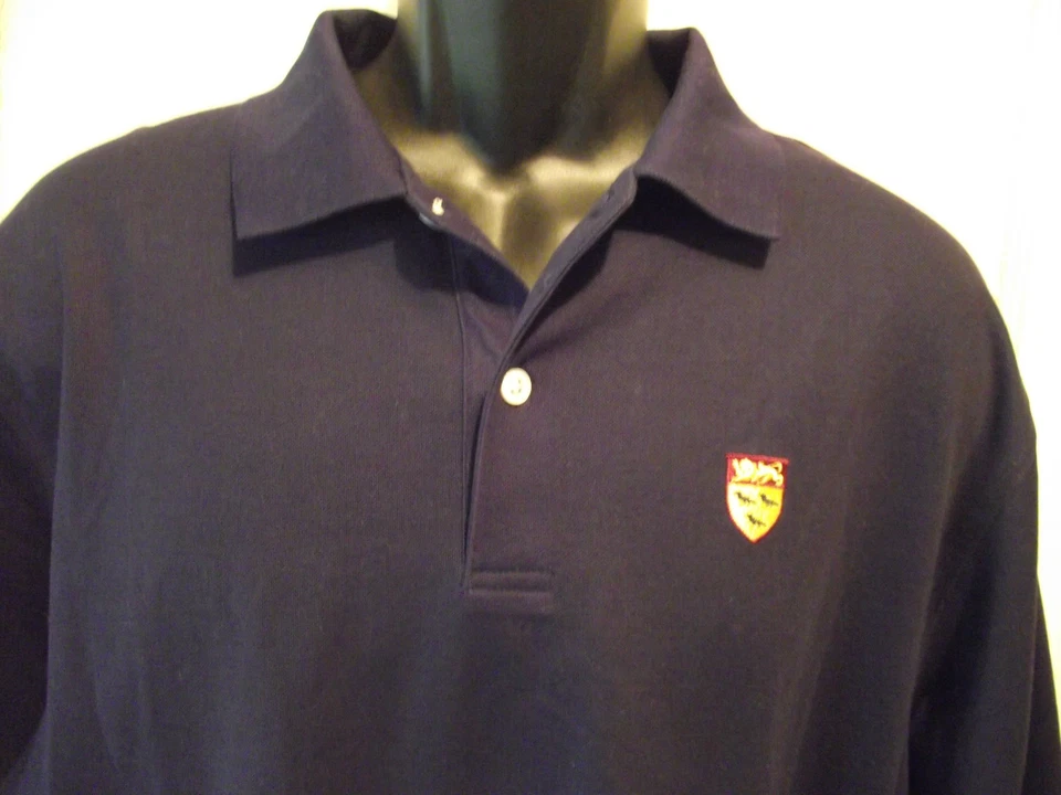 Men's House of Carrington Polo Size Large Navy EUC Short Sleeve 100% Pima Cotton - Image 2 of 4