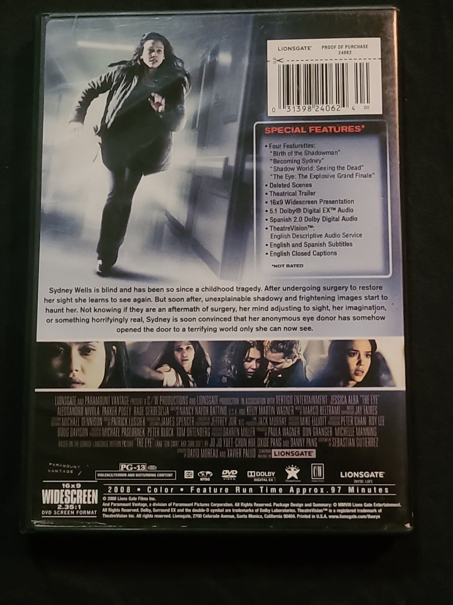The Eye 2008 Dvd Widescreen Edition Jessica Alba 31398240617