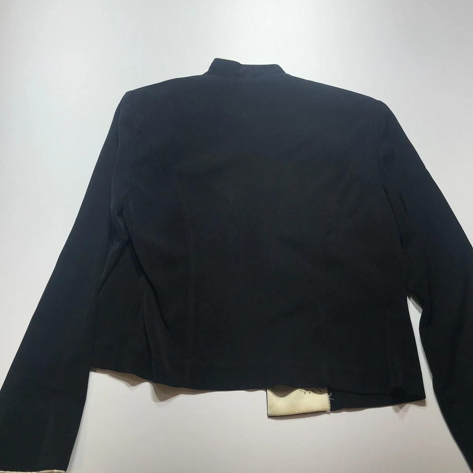 Jessica Howard Blazer 夹克女式 6 码黑色正装刺绣花卉 — 第 3/4 张图片