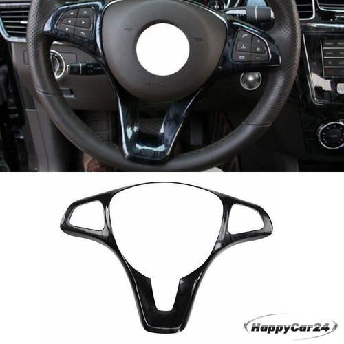 Black Wood Grain Steering Wheel Moulding Cover Trim – Fits Mercedes GLE GLS 2016-2019