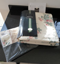 Vintage Dorma Chestnut Hill Lace Trimmed Lined Curtains 170 x 184cm + Tie Backs