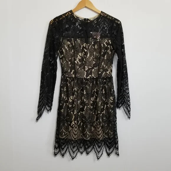 NWT Love Fire Black Lace Mini Dress Size Medium NWT Love Fire Black Lace Mini Dress Size Medium