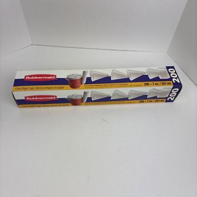 Rubbermaid Cone Paper Cups 7oz 200 Pieces New in Box Refill Water Drink Job Site