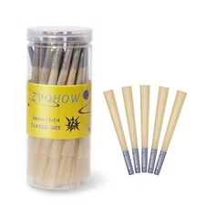 1-1/4 Rolling Papers Pre Rolled Cones | 72 Pack | Natural Pre Rolled