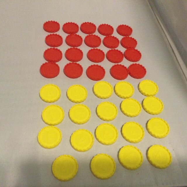 Connect Four (4) Game Pieces Lot of 39 Checkers (20 red and 19 yellow)