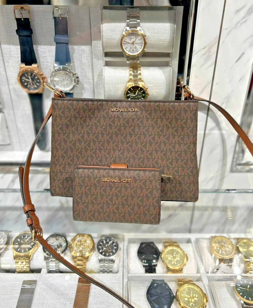 Michael Kors Trisha MD Triple Compartment Crossbody Bag + Bifold