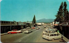 Libby MT Main Street Knights Jewelry JC Penney 1950s Autos Montana postcard GP5