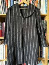 Universal Utility Egg Raag Cotton Wool Mix Pinstripe Coat