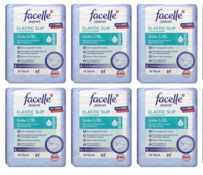 6 x 10 Stk | facelle diskret Elastic Slip super plus Gr. L / XL