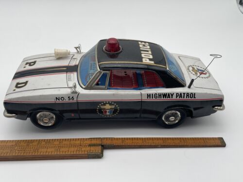 Modern Toys Highway Patrol Car No. 56 Battery Operated Tin Litho w/box--756.24 - Picture 1 of 20
