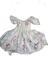 Charming Vintage Lace Dress with Floral Accents Size 24 Months