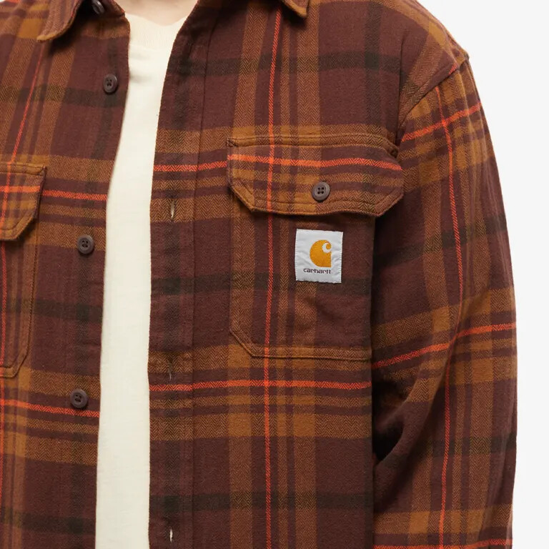 CARHARTT WIP WALLACE OVERSHIRT BROWN CHECK - S / M - RRP £120 image 6