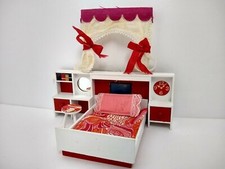 Vintage Lundby Red Bedroom Set Scandinavia 1974 Item 9721