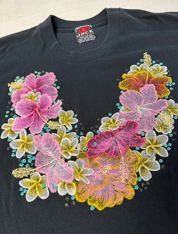 Camiseta Floral Negra Manga Corta Grande Panama Jack Florida Damas De Colección Foto 2 de 4