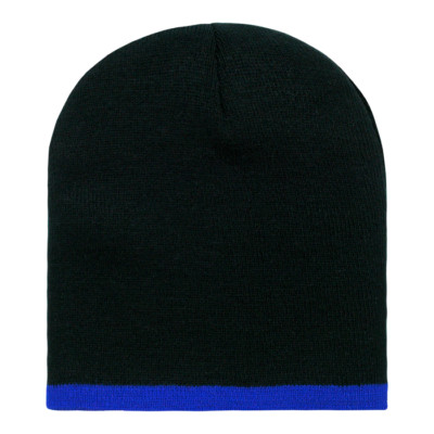 Decky Acrylic/Polyester Striped Short Beanie - 8007